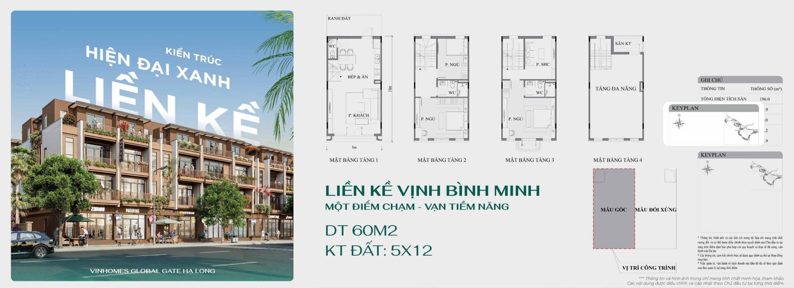Liền kề Vịnh Bình Minh 60m2 Vinhomes Global Gate Hạ Long